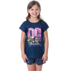 DC Comics Girls' Super Hero Girls Character Sleep Pajama Set Short Blue -Pure Wear Store GUEST d6273207 64bf 4b71 87ed 7f32dc2485fd