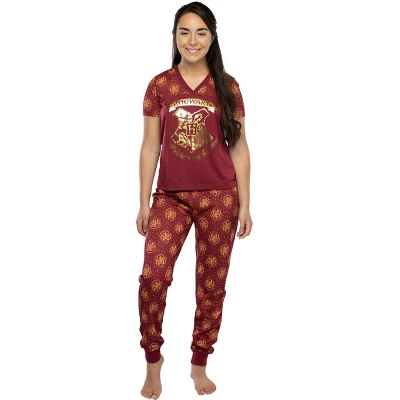 Harry Potter Short Sleeve Hogwarts Junior's Jogger PJ Pajama Set 4 Harry Potter Short Sleeve Hogwarts Junior's Jogger PJ Pajama Set - Image 4