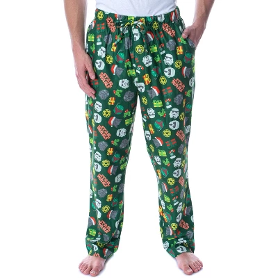 Star Wars Mens' Holly Jolly Helmet Toss Print Lounge Pajama Pants Green 5 Star Wars Mens' Holly Jolly Helmet Toss Print Lounge Pajama Pants Green - Image 5