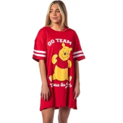 Winnie-the-Pooh Women's Go Team Shirt Pajama Dorm Sleep Shirt Nightgown Red -Pure Wear Store GUEST db1062c8 310d 4f84 821d 738e3f7f47b9