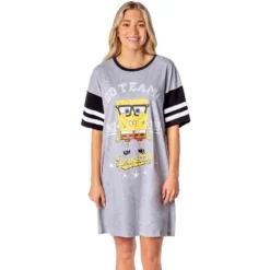 Nickelodeon SpongeBob SquarePants Womens' Nightgown Sleep Pajama Shirt Grey -Pure Wear Store GUEST dd54f00e 6631 44e4 9728 e655348a436c