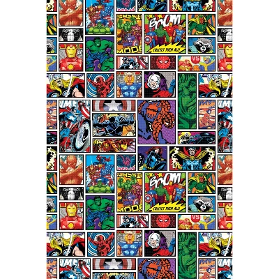 Marvel Comics Mens' Vintage Avengers Comic Book Page Pajama Pants Multi 2 Marvel Comics Mens' Vintage Avengers Comic Book Page Pajama Pants Multi - Image 2