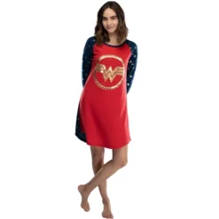 Wonder Woman Circle Logo Raglan Night Gown -Pure Wear Store GUEST de20481d 697d 4134 9a66 91540034b9ff