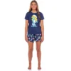 The Smurfs 2 Piece Pajama Set Women's Smurfette Short Sleeve And Shorts
