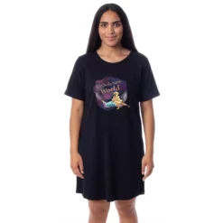Disney Womens' Aladdin Movie Princess Jasmine Nightgown Sleep Pajama Shirt Black -Pure Wear Store GUEST e0d253db a125 4cdd aada 656ad95cd690