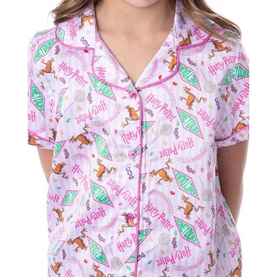 Harry Potter Girls' Honeydukes Wizarding World Sleep Pajama Set Shorts Pink 2 Harry Potter Girls' Honeydukes Wizarding World Sleep Pajama Set Shorts Pink - Image 2