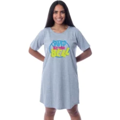 Saved By The Bell Womens' TV Series Title Logo Nightgown Sleep Pajama Shirt Grey -Pure Wear Store GUEST e195ff48 8e8e 4462 bae6 4de3e0242f63