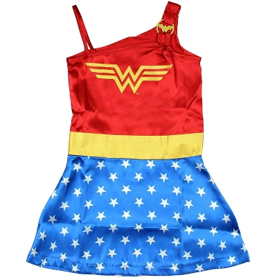 DC Comics Little Girls Wonder Woman Costume Pajama Nightgown Multi 2 DC Comics Little Girls Wonder Woman Costume Pajama Nightgown Multi - Image 2