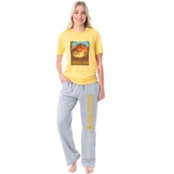 Jurassic Park Womens' Tropical Welcome Dinosaur Film Logo Sleep Pajama Set Multicolored -Pure Wear Store GUEST e56ffaef 0821 417a 850c bf34bfb5b397