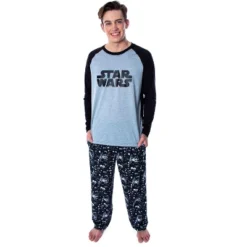 Star Wars Men's Pajamas Classic Logo Raglan Shirt And Pants Pajama Set Black -Pure Wear Store GUEST e65e4e62 b114 495f ba46 35a3a9be40b9