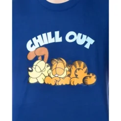 Nickelodeon Mens' Garfield Odie Comic Strip Chill Out Sleep Pajama Set Multicolored