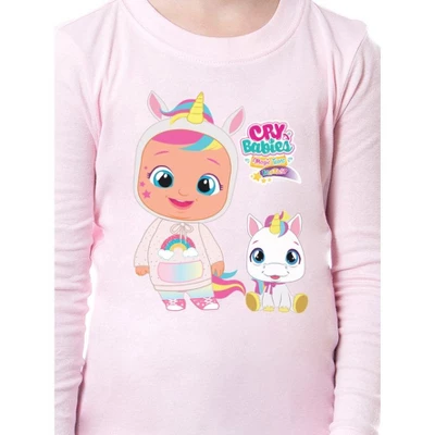 Cry Babies Magic Tears Girls' Child Characters Show Unicorn Sleep Pajama Set Pink 1 Cry Babies Magic Tears Girls' Child Characters Show Unicorn Sleep Pajama Set Pink