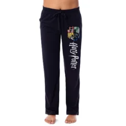 Harry Potter Women's Hogwarts House Crest Sleep Lounge Pajama Pants Black -Pure Wear Store GUEST ec31839d 3db2 41cc 9d6a 3359a4d3efbc
