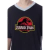 Jurassic Park Mens' Dinosaur Film Logo Sleep Pajama Dress Shirt