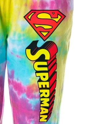 DC Comics Womens' Superman Logo 'S' Tie-Dye Jogger Sleep Pajama Pants Multicolored 2 DC Comics Womens' Superman Logo 'S' Tie-Dye Jogger Sleep Pajama Pants Multicolored - Image 2