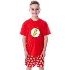 DC Comics Big Boys' The Flash Logo Short Sleeve Shirt Pajama Short Set Red -Pure Wear Store GUEST f07c6cbd 34db 43fb be92 9fb102486218