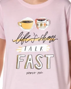 Gilmore Girls Womens' Coffee Life's Short Sleep Pajama Set Shorts Pink -Pure Wear Store GUEST f15937bf 6059 4d1a 88c4 a5f91dc95d5c