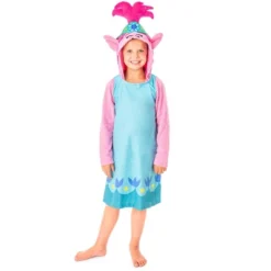 Dreamworks Trolls Movie Girls' Poppy Hooded Costume Nightgown Sleep Shirt Multicolored -Pure Wear Store GUEST f290e0b6 276b 47ee 81d6 c43cab04e87f