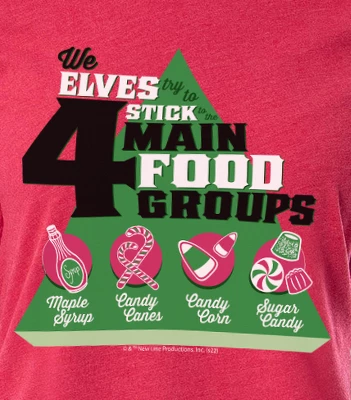 Elf The Movie Womens' Buddy Elves Four Main Food Groups Sleep Pajama Set Multicolored 2 Elf The Movie Womens' Buddy Elves Four Main Food Groups Sleep Pajama Set Multicolored - Image 2