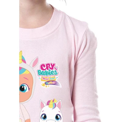 Cry Babies Magic Tears Girls' Child Characters Show Unicorn Sleep Pajama Set Pink 2 Cry Babies Magic Tears Girls' Child Characters Show Unicorn Sleep Pajama Set Pink - Image 2