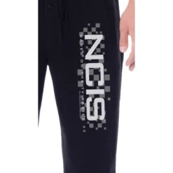 NCIS Mens' TV Show Episodes Series Logo Icon Title Sleep Pajama Pants Black
