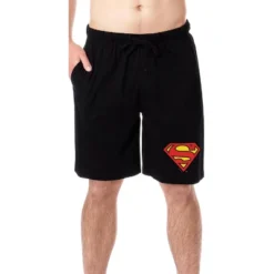 DC Comics Mens' Superman 'S' Logo Icon Character Sleep Pajama Shorts Black -Pure Wear Store GUEST f4cf27c8 8989 4643 8f46 95bfe554e427