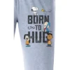 Peanuts Womens' Snoopy Charlie Brown Born To Hug Sleep Pajama Pants Grey