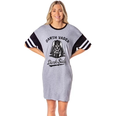 Star Wars Womens' Distressed Darth Vader Nightgown Sleep Pajama Shirt Grey 4 Star Wars Womens' Distressed Darth Vader Nightgown Sleep Pajama Shirt Grey - Image 4