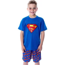 DC Comics Big Boys' Superman Logo Short Sleeve Pajama Short Set Blue -Pure Wear Store GUEST faf75fbc 0119 4982 bb6e 33ab984f033d