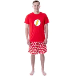 DC Comics Mens' The Flash Logo Short Sleeve Shirt Pajama Short Set Red -Pure Wear Store GUEST fb6593b1 9cfd 4097 b28f a50f4909a23a