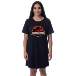 Jurassic Park Womens' Dinosaur Film Logo Nightgown Sleep Pajama Shirt Black 5 Jurassic Park Womens' Dinosaur Film Logo Nightgown Sleep Pajama Shirt Black -Pure Wear Store GUEST fc393927 3df2 4a2e a96e 49276ee5959d