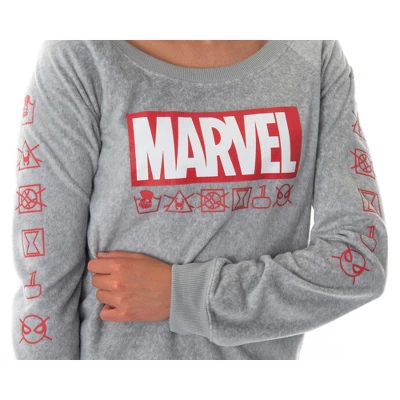 Marvel Comics Women's Juniors' Avengers Brick Logo Jogger Pajama Set 1 Marvel Comics Women's Juniors' Avengers Brick Logo Jogger Pajama Set