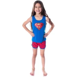 Dc Comics Girls' Superman Classic Logo Racerback Tank Shorts Pajama Set Superman Logo -Pure Wear Store GUEST fd12c3c5 8fb7 4531 868c 77409cbbf94b