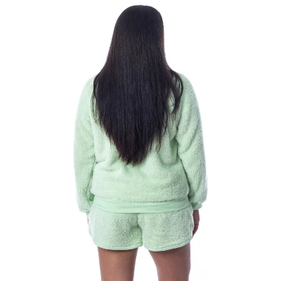 Star Wars Womens' The Mandalorian The Child Sweater And Short Pajama Set Green 4 Star Wars Womens' The Mandalorian The Child Sweater And Short Pajama Set Green - Image 4