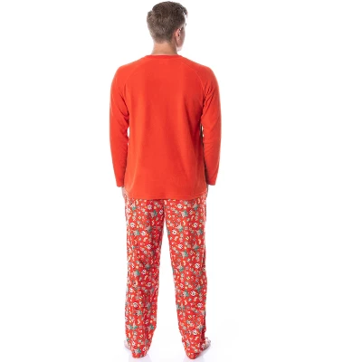 Nickelodeon Mens' SpongeBob SquarePants Krabby Christmas Pajama Set Red 3 Nickelodeon Mens' SpongeBob SquarePants Krabby Christmas Pajama Set Red - Image 3